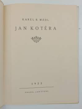 Karel Boromejský Mádl: Jan Kotěra