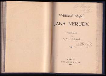 Jan Neruda: Vybrané básně Jana Nerudy