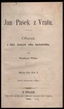 Václav Vlček: Jan Pašek z Vratu