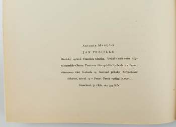 Antonín Matějček: Jan Preisler