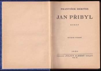 František Herites: Jan Přibyl. Román