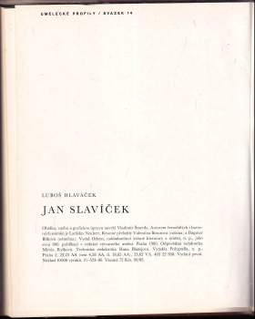 Luboš Hlaváček: Jan Slavíček