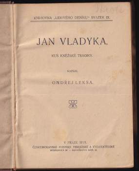 Bohumil Zahradník-Brodský: Jan Vladyka