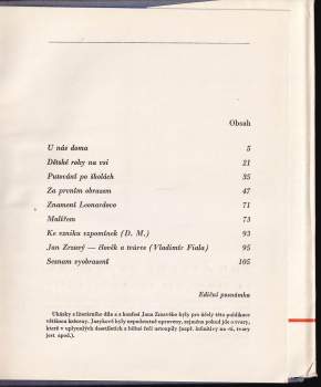 Jan Zrzavý: Jan Zrzavý vzpomíná na domov, dětství a mladá léta