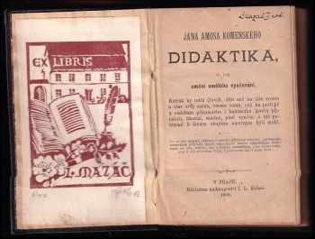 Jan Amos Komenský: Jana Amosa Komenského Didaktika, to jest, Umění umělého vyučování