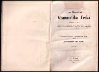 Jan Blahoslav: Jana Blahoslawa Grammatika Česká