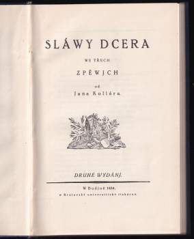 Ján Kollár: Jána Kollára Slávy dcera z roku 1824