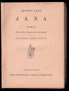 George Sand: Jana - román