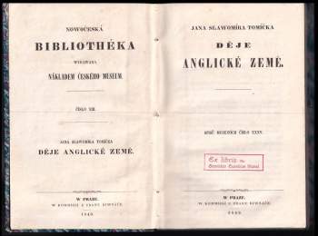 Jan Slavomír Tomíček: Jana Slawomíra Tomíčka Děje anglické země