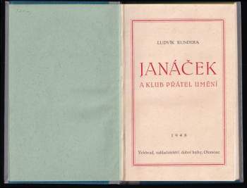 Ludvík Kundera: Janáček a Klub přátel umění