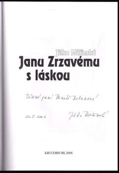 Jitka Měřinská: Janu Zrzavému s láskou
