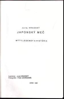 Juraj Hradský: Japonský meč