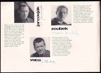 Eva Petrová: Jarcovják, Vaca, Zoubek, Praha, Špálova galerie září 1963