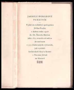 Jarmila Horáková: Jarmile Horákové