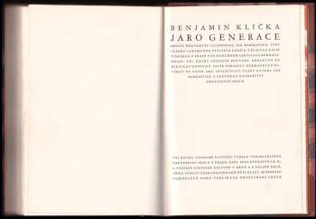 Benjamin Klička: Jaro generace