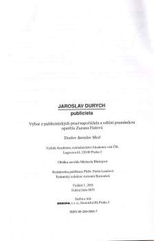 Jaroslav Durych: Jaroslav Durych, publicista