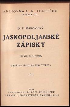 Dušan Makovický: Jasnopoljanské zápisky