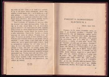 František Jezdinský: Jasnovidnost dle vlastního poznání