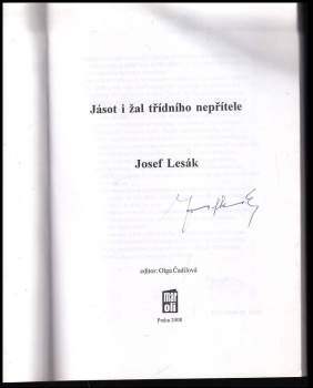Josef Lesák: Jásot i žal třídního nepřítele