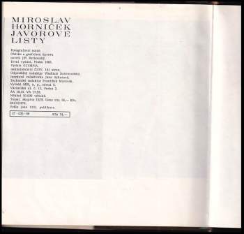 Miroslav Horníček: Javorové listy