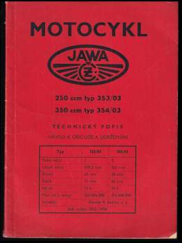 JAWA motocykl 250 ccm typ 353/03 - 350 ccm typ 354/03