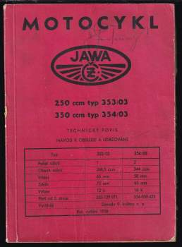 JAWA motocykl 250 ccm typ 353/03 - 350 ccm typ 354/03