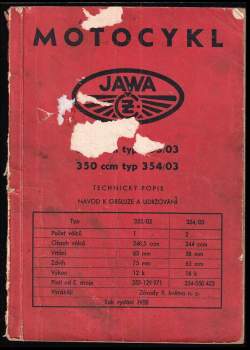 JAWA motocykl 250 ccm typ 353/03 - 350 ccm typ 354/03