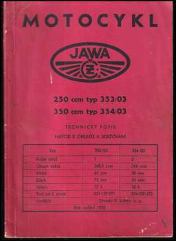 JAWA motocykl 250 ccm typ 353/03 - 350 ccm typ 354/03