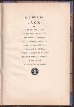 Emil František Burian: Jazz