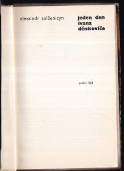 Aleksandr Isajevič Solženicyn: Jeden den Ivana Děnisoviče