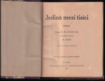 E. W Hornung: Jediná mezi tisíci