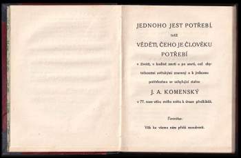 Jan Amos Komenský: Jednoho jest potřebí