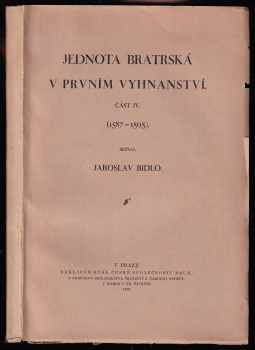 Jednota bratrská v prvním vyhnanství