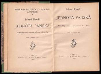 Eduard Herold: Jednota panská