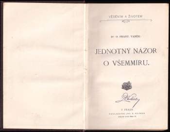František Oldřich Vaněk: Jednotný názor o všemmíru