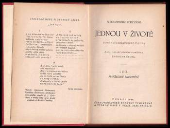 Włodzimierz Perzyński: Jednou v životě - román z varšavského života