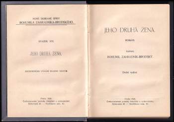 Bohumil Zahradník-Brodský: Jeho druhá žena