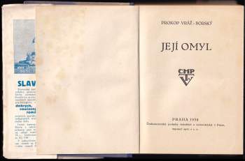 Prokop Vráž-Borský: Její omyl