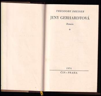 Theodore Dreiser: Jeny Gerhardtová
