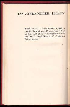 Jan Zahradníček: Jeřáby
