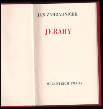 Jan Zahradníček: Jeřáby