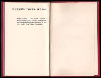 Jan Zahradníček: Jeřáby