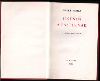Sergej Aleksandrovič Jesenin: Jesenin a Pasternak