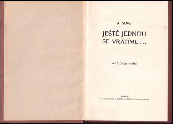Antonín Sova: Ještě jednou se vrátíme