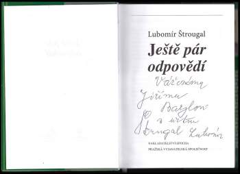 Lubomír Štrougal: Ještě pár odpovědí