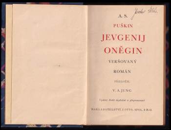 Aleksandr Sergejevič Puškin: Jevgenij Oněgin