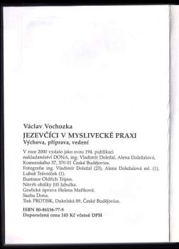 Václav Vochozka: Jezevčíci v myslivecké praxi