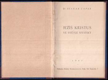 Otakar Čapek: Ježíš Kristus ve světle mystiky