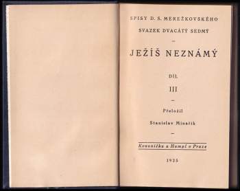 Dmitrij Sergejevič Merežkovskij: Ježíš neznámý