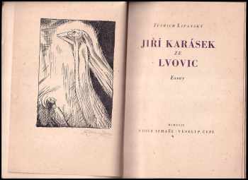 Jetřich Lipanský: Jiří Karásek ze Lvovic - essay